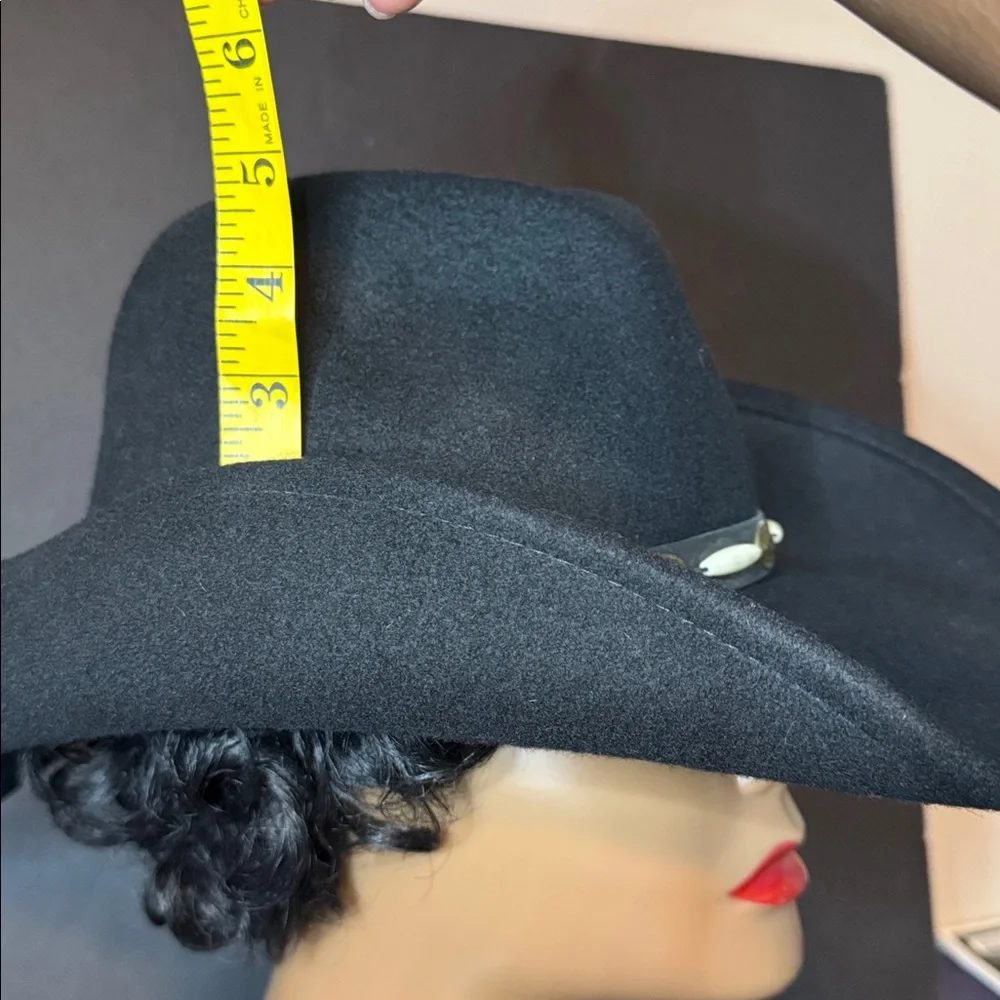 Vintage Black Wool Scala Western Hat